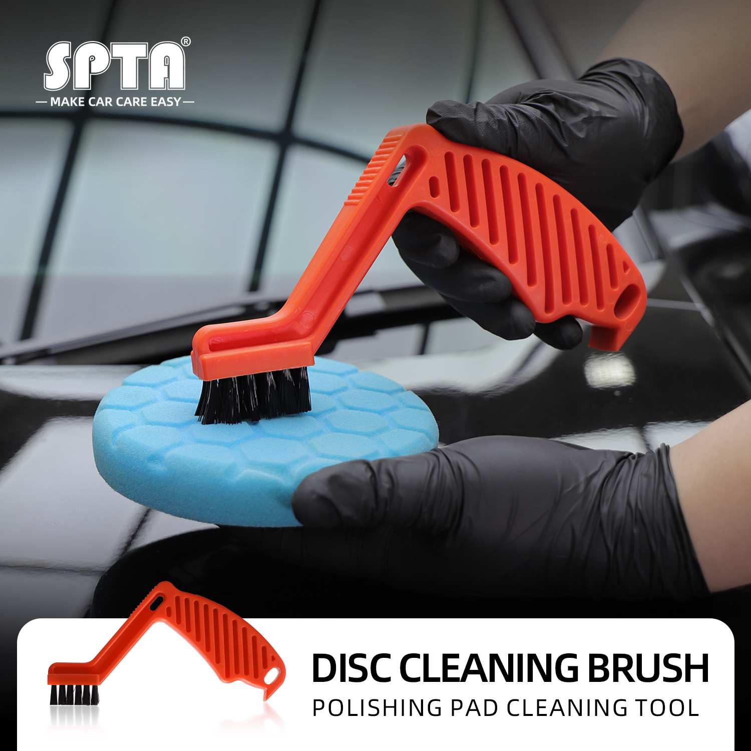 SPTA Polishing Disc Cleaning Brush Buffing Sponge Pads Cleaning Brush Remove Wax Residue Foam Pad Conditioning Tool