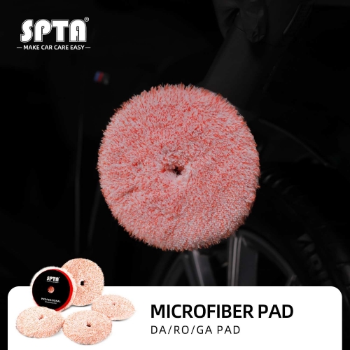 SPTA 3"/5"/6" URO-Fiber Microfiber Pad for Compounding, Cutting, Buffing, Waxing, and Polishing For Ro/DA Polisher