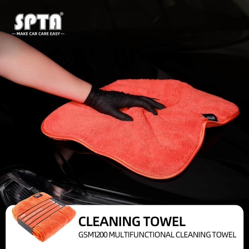 SPTA GSM1200 Multifunctional Cleaning Towel Extra Soft Car Wash Microfiber Towel Car Care Auto Cleaning Drying Clot