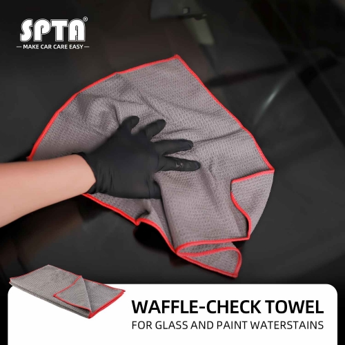 SPTA Microfiber Waffle-check Edqeless Towel Car Washing Towel Soft Microfiber for Car Glass Car Care Cloth