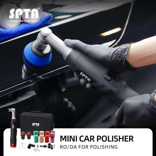 SPTA 12V Micro Cordless Swirl Killer Polisher RO/DA Mini Car Polisher for polishing, sanding and cleaning